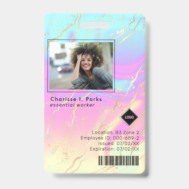 Badge Holographique | Société de sécurité de photo d'ide (Avant)