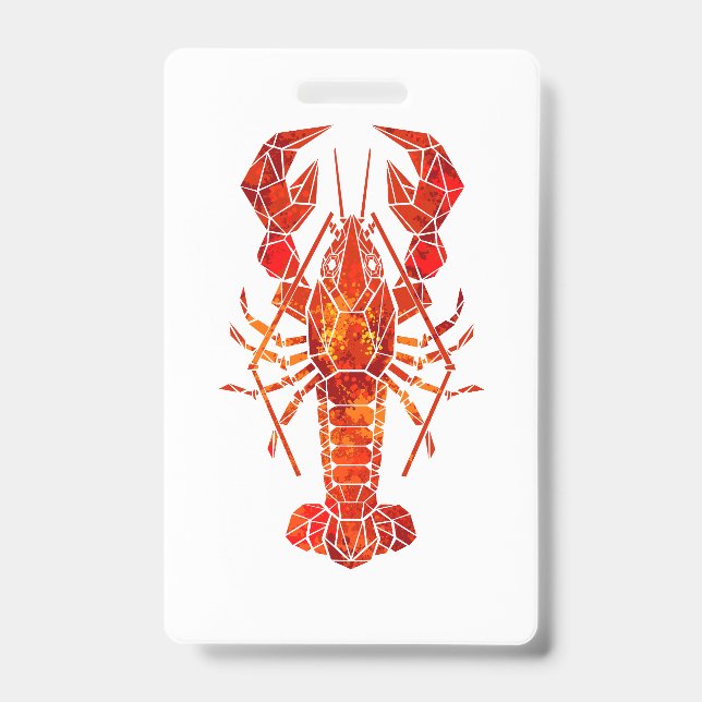 Badge Homard polygonal rouge (Avant)