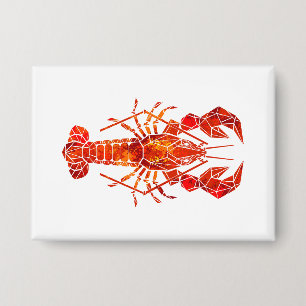 Badge Homard polygonal rouge