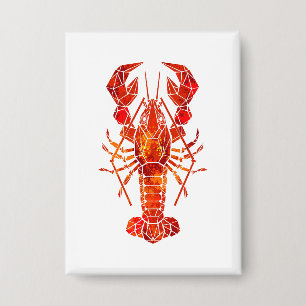 Badge Homard polygonal rouge