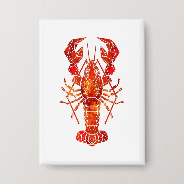 Badge Homard polygonal rouge (Recto)