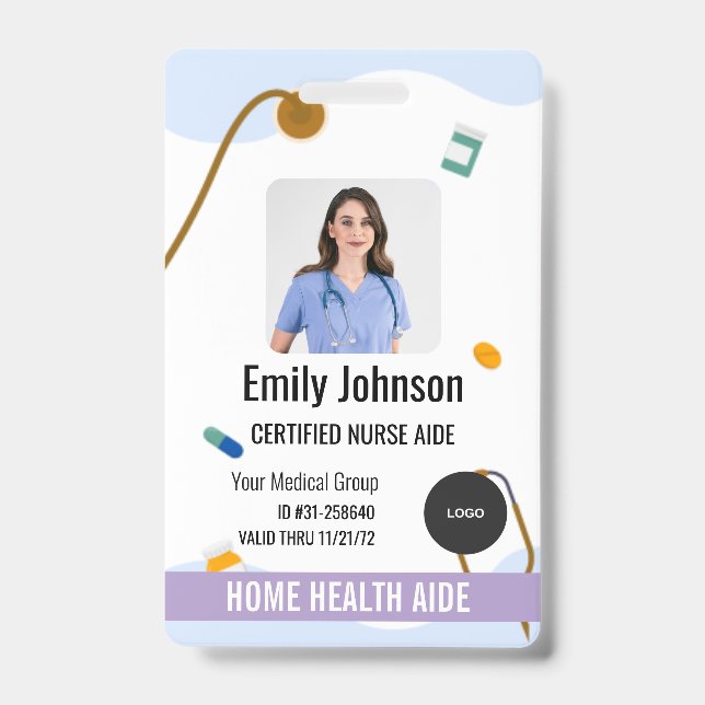 Badge Home Health Aide / Certified Nurse Aide Photo ID (Face)