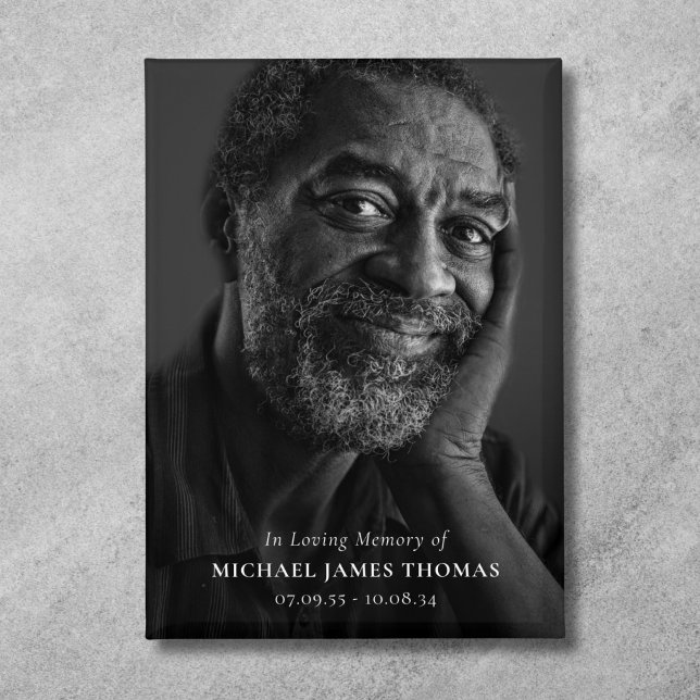 Badge Hommage photo commémoration funéraire (Photo Memorial Button)