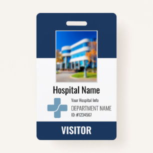 Badge Hôpital Clinique Nom du visiteur Logo Photo Code-b