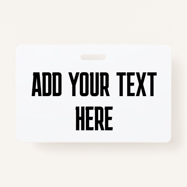 BADGE HORIZONTAL AJOUTER VOTRE TEXTE PERSONNALISÉ (Devant)