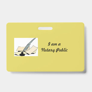 Badge Horizontal de Notaire Public Jaune
