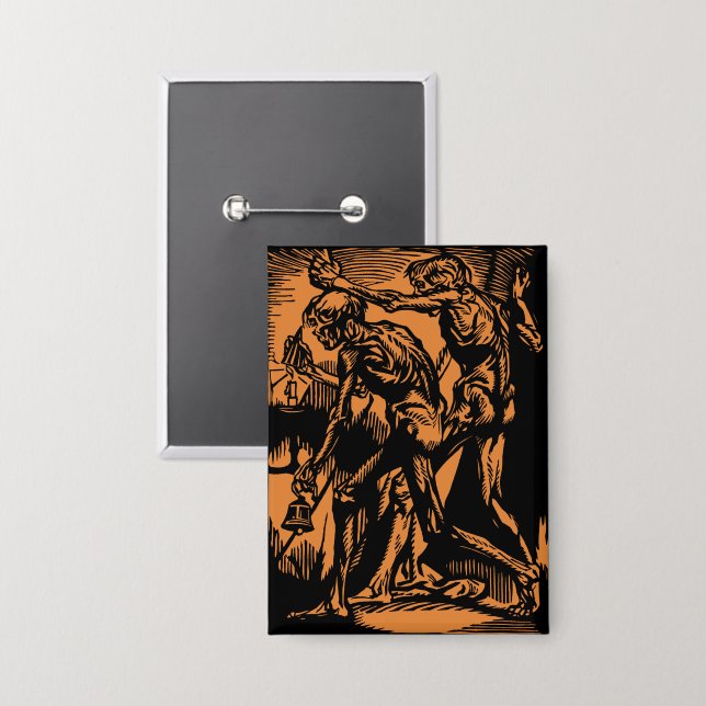 Badge Horreurs sans fin des mineurs morts pour Halloween (Recto/Verso)