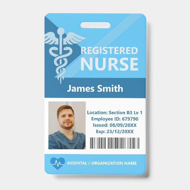 Badge Hospital Doctor Nurse Aged Care Security Photo ID (Face)