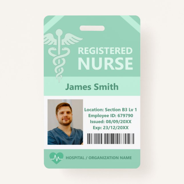 Badge Hospital Doctor Nurse Aged Care Security Photo ID (Devant)