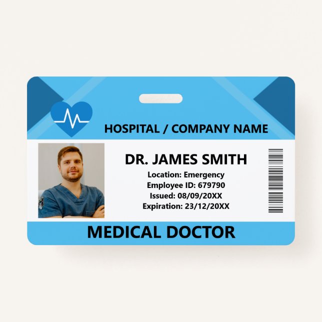 Badge Hospital Doctor Nurse Care Security Photo ID (Devant)