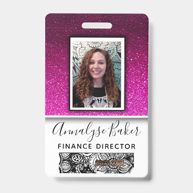 Badge Hot PInk Parties scintillant Professionnel AIIC In (Face)