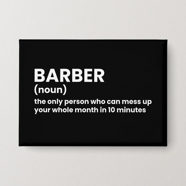 Badge Humour de définition de barbier (Recto)