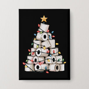 Badge Humour de Noël Salle de Bain Papier Toilette Arbre
