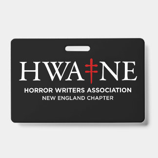 Badge HWA-NE recto/verso noir et blanc, générique