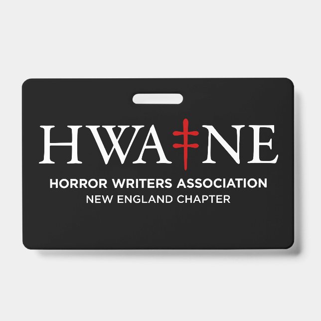 Badge HWA-NE recto/verso noir et blanc, générique  (Avant)