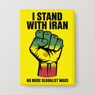 Badge I Stand With Iran Anti War Button