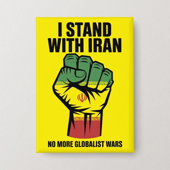 Badge I Stand With Iran Anti War Button (Recto)