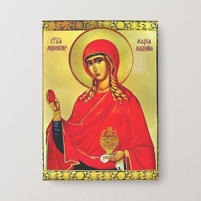 Badge icône orthodoxe de sainte Marie Madeleine (Recto)