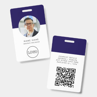 Badge ID Card Modern Minimalist Photo Name Logo