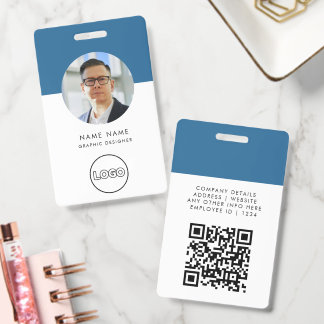Badge ID Card Modern Minimalist Photo Name Logo
