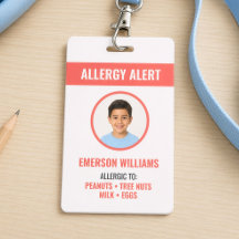 ID d'alerte médicale pour allergie alimentaire che