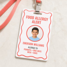 ID d'alerte médicale pour allergie alimentaire che