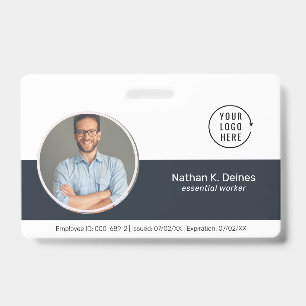 Badge ID de la Marine ID photo d'employé Sécurité d'en