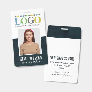 Badge ID de l'employé Dark Professional Votre logo ici