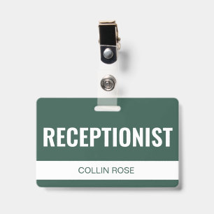 Badge ID de l'employé de la réception de l'hôtel personn