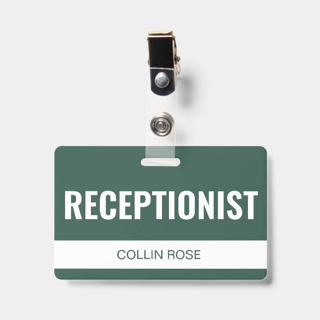 Badge ID de l'employé de la réception de l'hôtel personn (Avant avec clip)