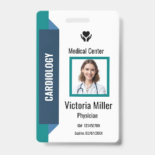 Badge ID de l'employé de l'hôpital personnalisé Logo et