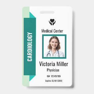 Badge ID de l'employé de l'hôpital personnalisé Logo et