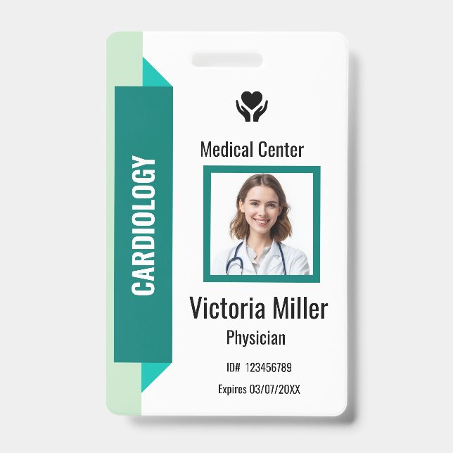 Badge ID de l'employé de l'hôpital personnalisé Logo et  (Avant)