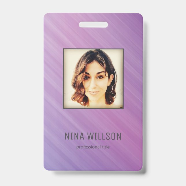 Badge ID de l'entreprise de photo sur rayures (Avant)