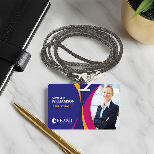 Badge ID de l'entreprise & Logo Couleur Design fluide Vi