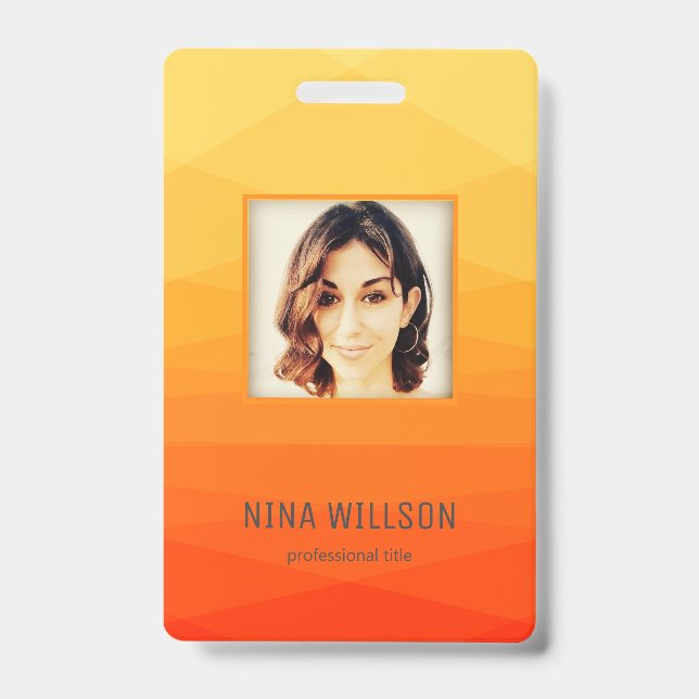 Badge ID de l'entreprise photographique sur polygone (Avant)