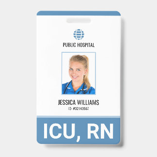 Badge ID de l'infirmière diplômée du personnel hospitali