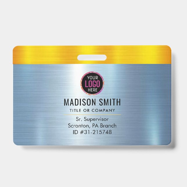 Badge ID de logo de la société METAL Employé (Face)