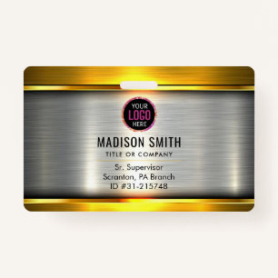 Badge ID de logo de la société METAL Employé