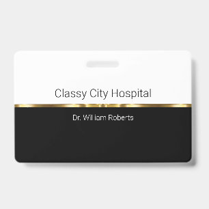 Badge ID de nom du personnel de l'hôpital élégant