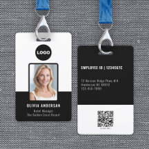 ID de photo d'employé Code QR Logo de l'entreprise