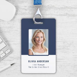 Badge ID de photo d'employé de la Marine Sécurité de l'e