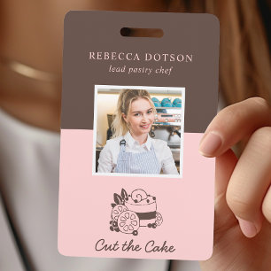 Badge ID de photo d'employé de pâtissier de boulangerie