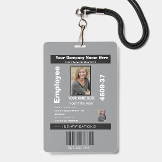 Badge ID de photo d'employé personnalisé Sécurité de l'e