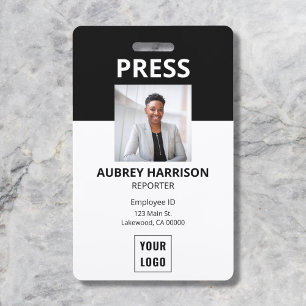 Badge ID de photo du logo de la presse média