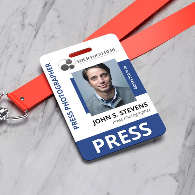 Badge ID de presse photo et logo Deep Blue (Créateur téléchargé)