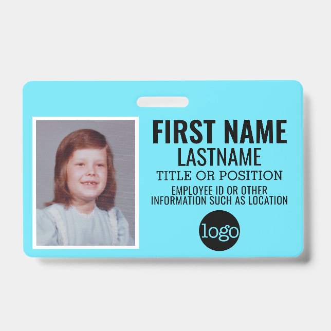 Badge ID de salarié personnalisé - Photo, code-barres, l (Avant)