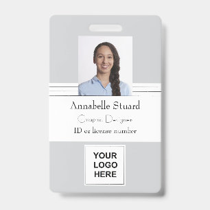 Badge ID de sécurité de l'employé - Nom Photo Code QR Co