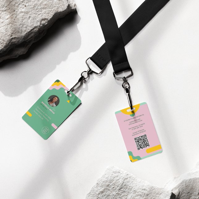Badge ID de société de photo d'employé moderne Sécurité  (Créateur téléchargé)