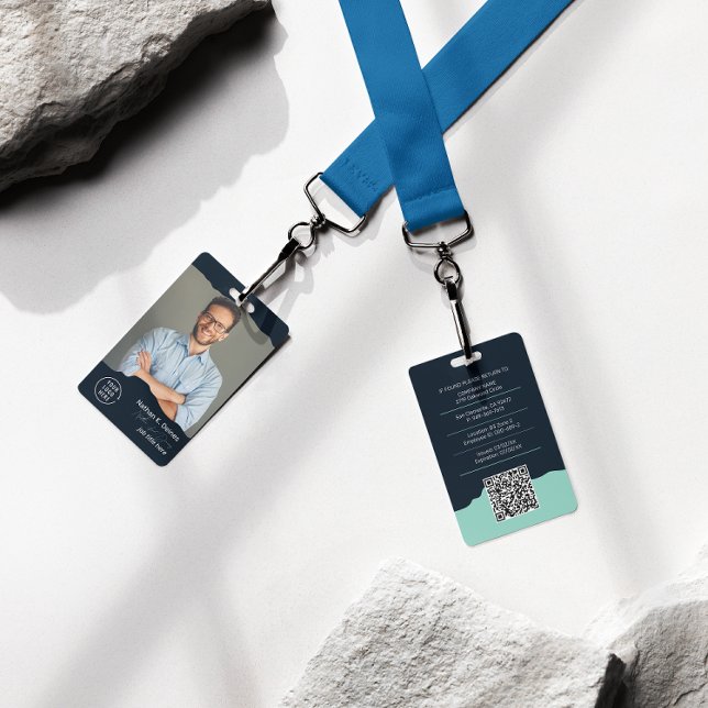Badge ID de société de photo d'employé moderne Sécurité  (Créateur téléchargé)